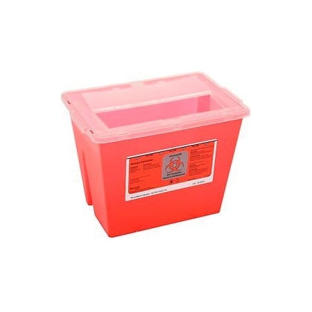 Impact Products 2-Gallon Multi-Purpose Sharps Container, 11-5/8"W x 7-3/4"D x 8-5/8"H, Red 7352